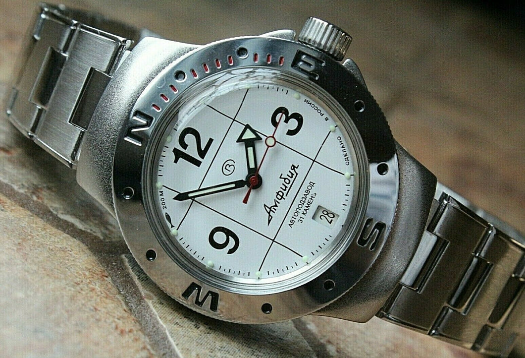 Vostok Amphibian Mechanical Automatic Russian diver wrist watch 060487