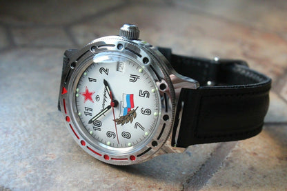 Vostok Komandirsky AutoRussian Military Wrist Watch # 921277 NEW