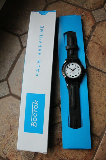 Vostok Komandirsky Auto Russian Military Wrist Watch # 646578 NEW