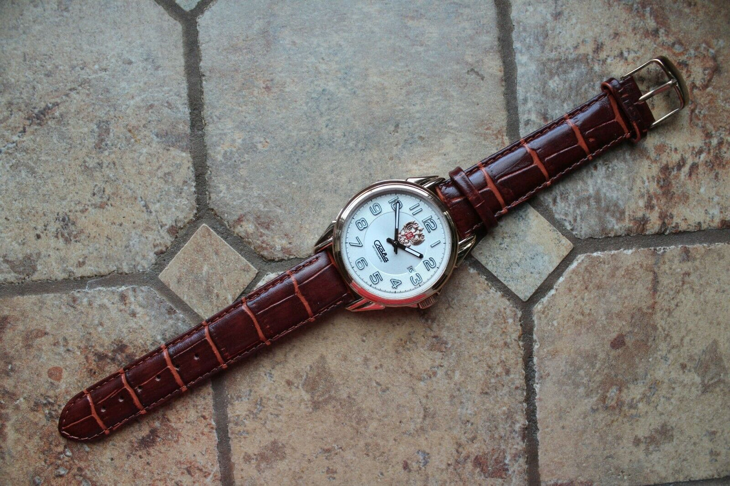Slava Tradition Mechanical Automatic Russian Classic Wrist Watch 1613839