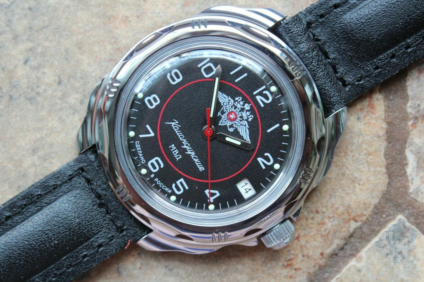 Vostok Komandirsky Mechanic MVD Russian Police Military Wrist Watch # 211952 NEW