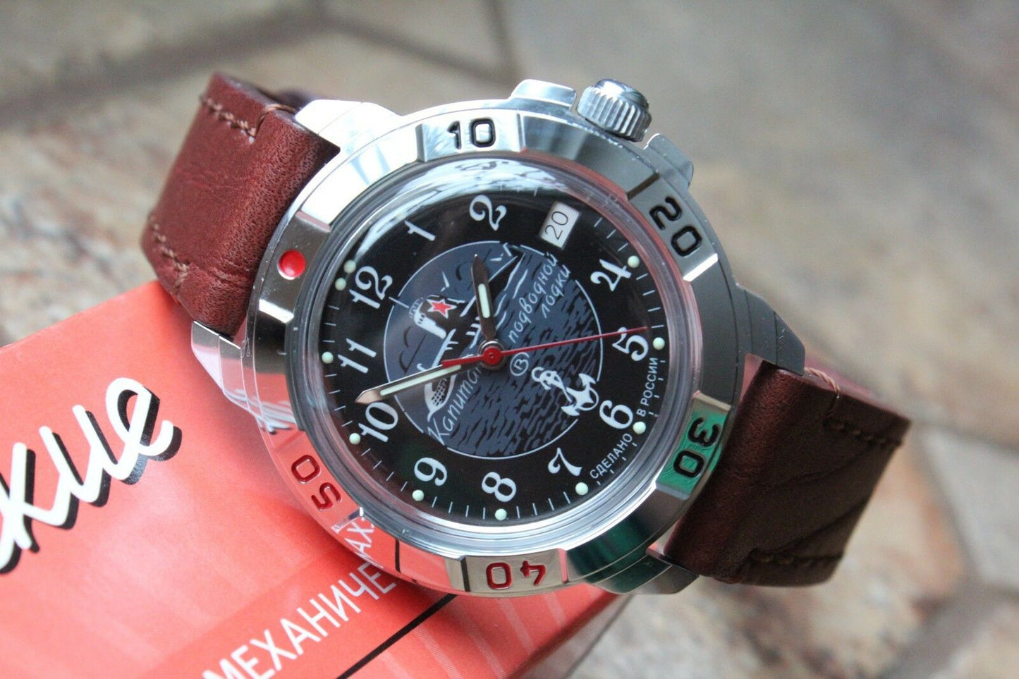 Vostok Komandirsky Military Wrist Watch Premium Leather Band # 431831-l2 NEW