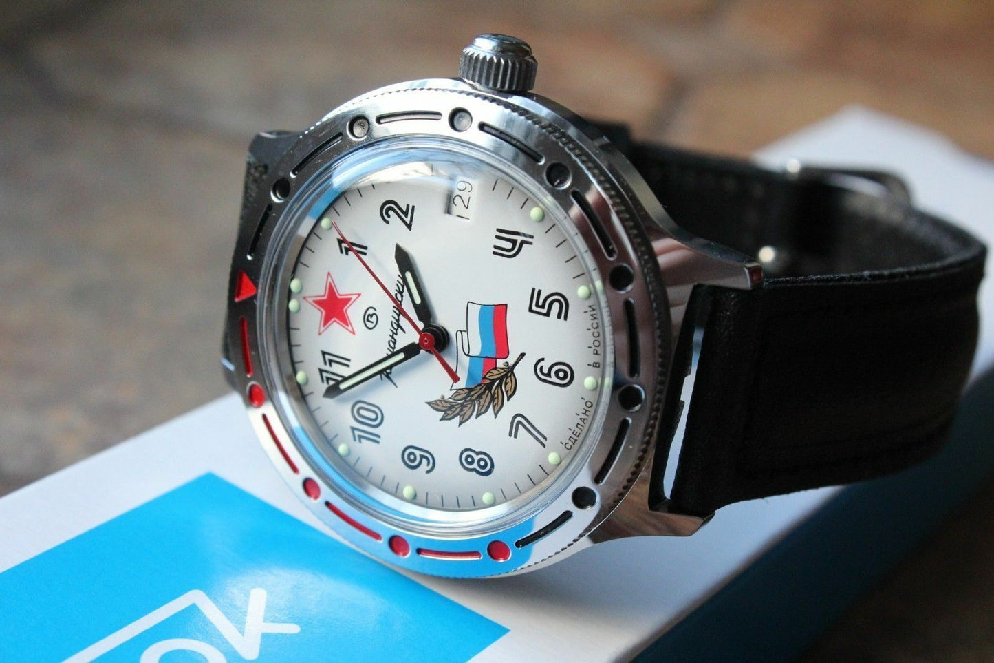 Vostok Komandirsky AutoRussian Military Wrist Watch # 921277 NEW