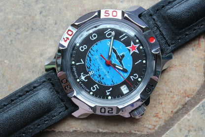 Vostok Komandirsky Russian Mechanical Military Wrist Watch Submarine 811163