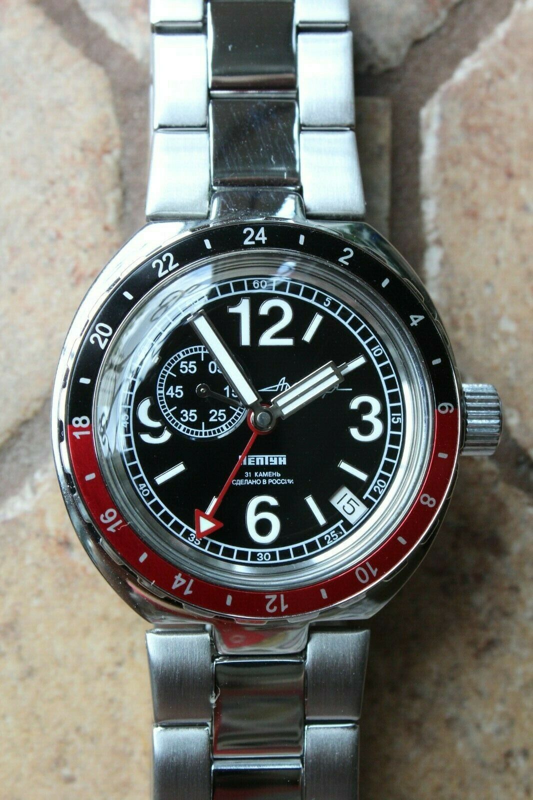 Vostok Amphibian Neptune Russian Mechanical Diver Auto men's wrist watch 960762