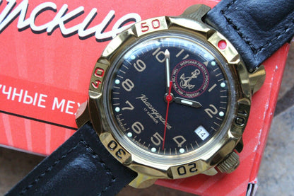 Vostok Komandirsky 819955 Russian Mechanical Military Wrist Watch Marines