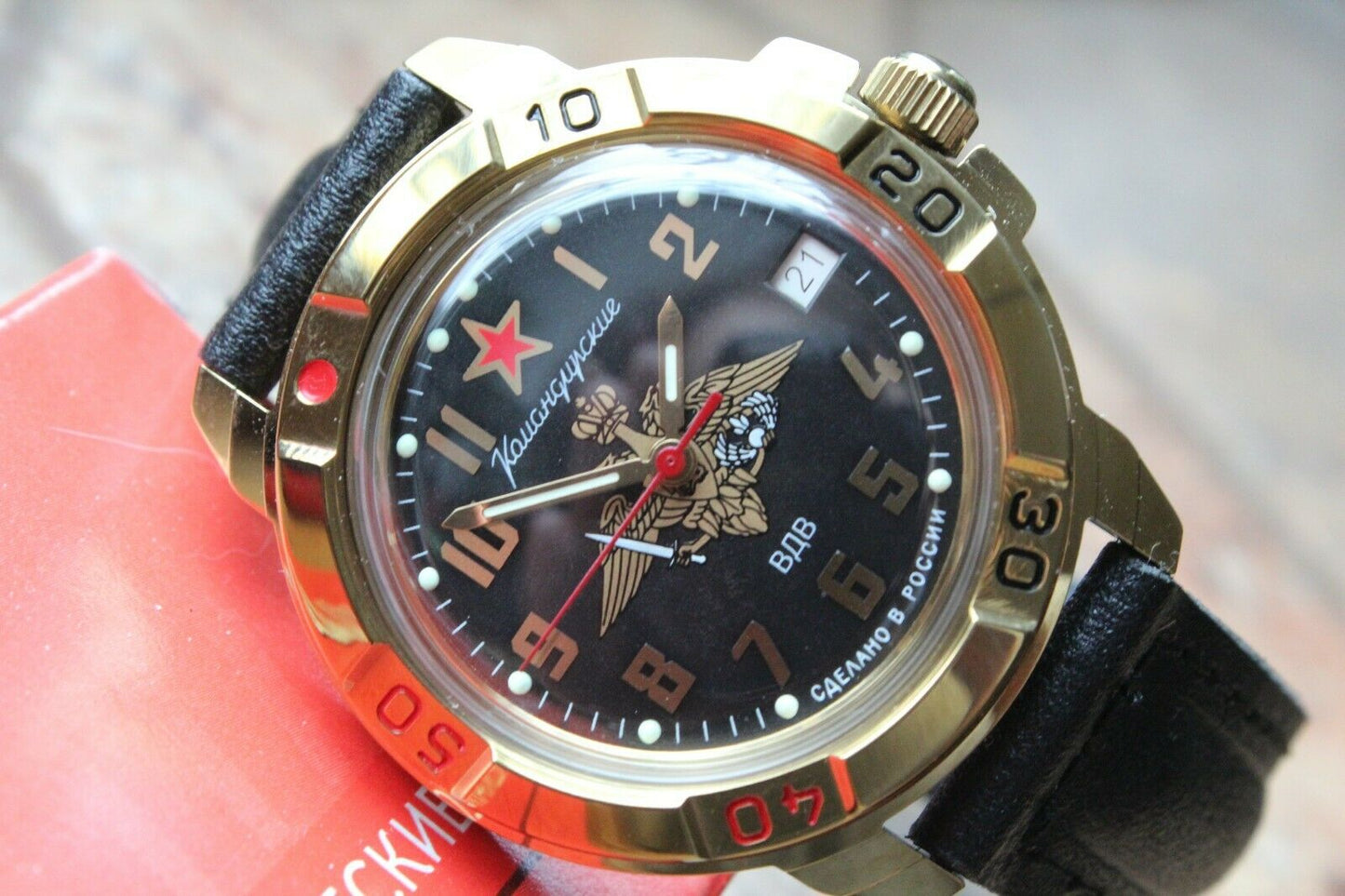 Vostok Komandirsky Military Wrist Watch # 439630 NEW