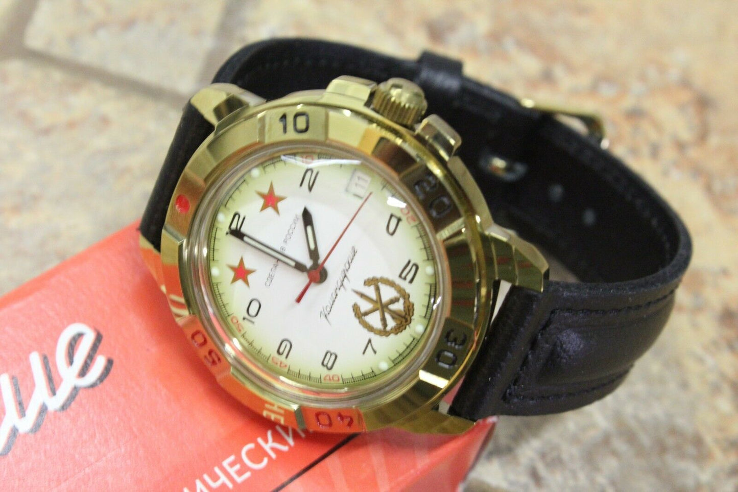 Vostok Komandirsky Military Wrist Watch # 439075 NEW