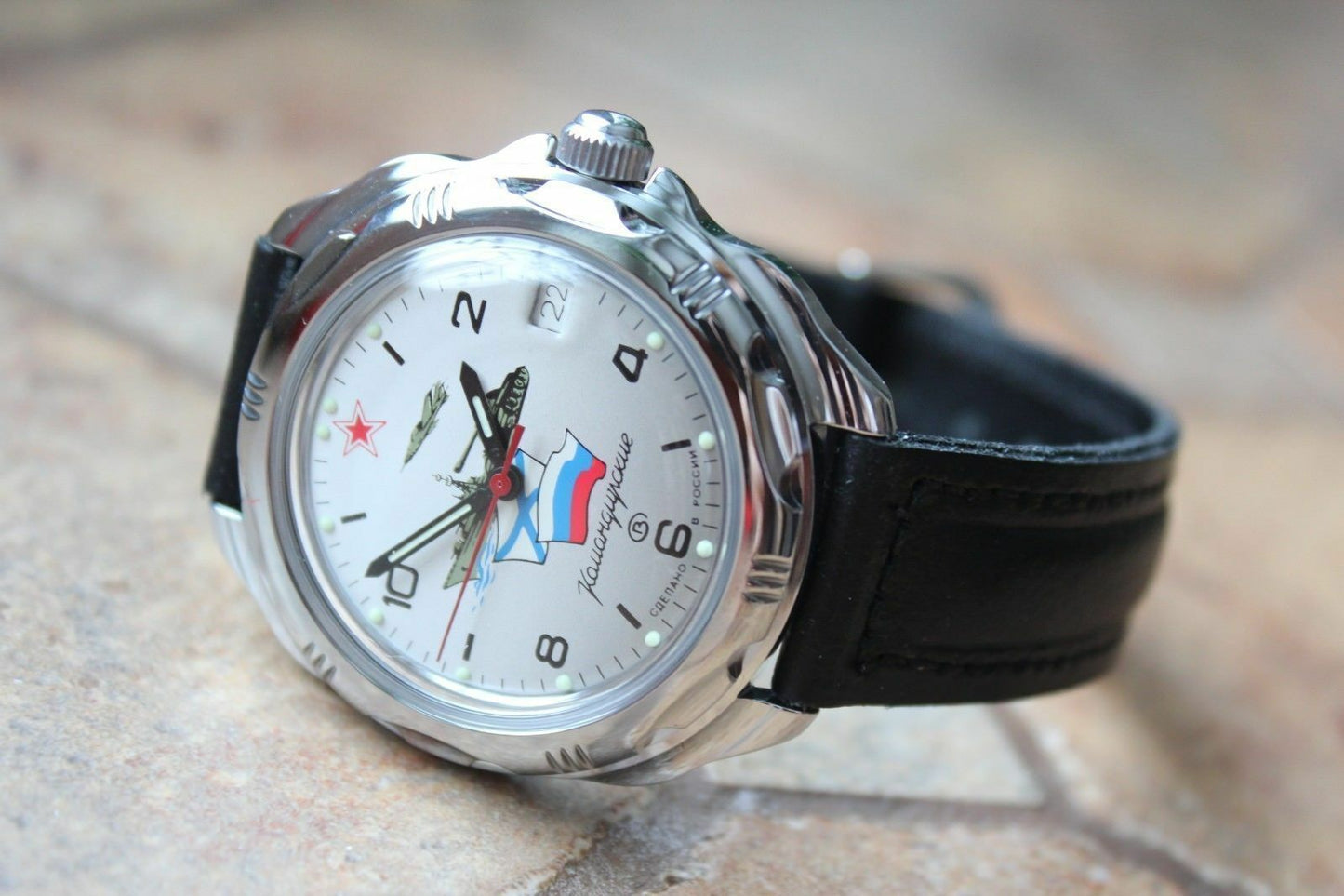 Vostok Komandirsky Russian Military Wrist Watch # 211535 NEW