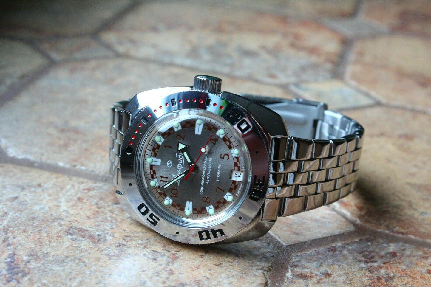 Russian Mechanical Automatic Wrist Watch VOSTOK AMPHIBIAN DIVER 710448