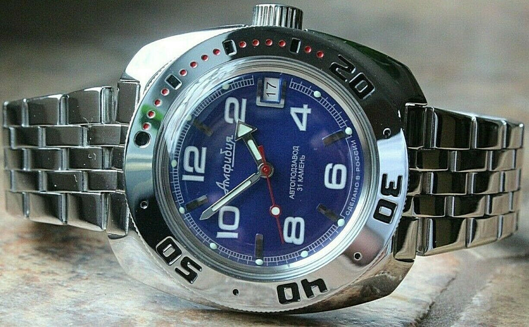 Russian Mechanical Automatic Wrist Watch VOSTOK AMPHIBIAN DIVER 710432