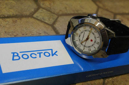 Vostok Komandirsky Auto Russian Military Wrist Watch # 641686 NEW