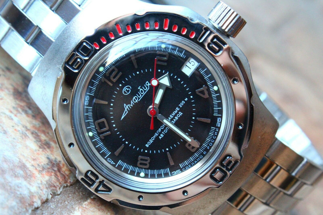 Russian Mechanical Automatic Wrist Watch VOSTOK AMPHIBIAN DIVER 160355