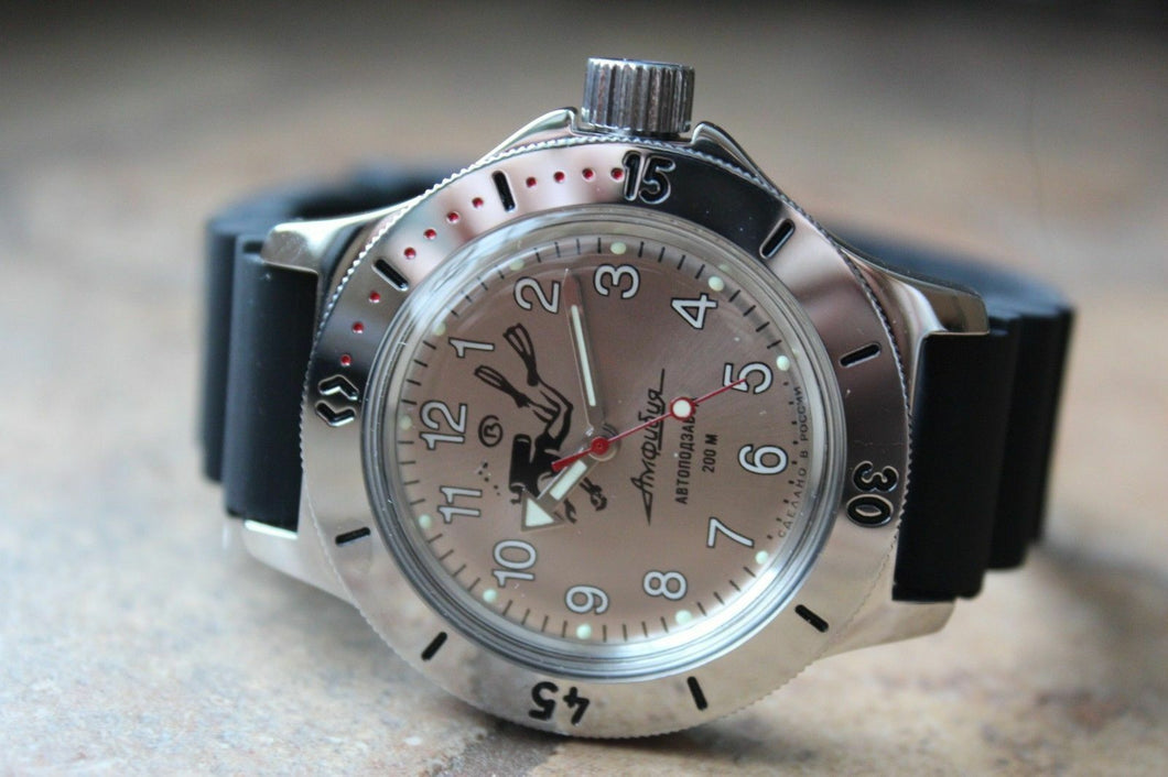 Russian Mechanical Automatic Wrist Watch VOSTOK AMPHIBIAN DIVER 120658