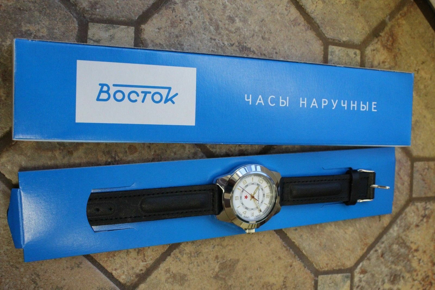 Vostok Komandirsky Auto Russian Military Wrist Watch # 641686 NEW