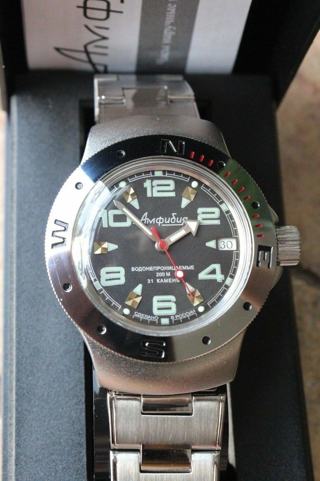 Vostok Amphibian Auto Russian diver wrist watch 060334