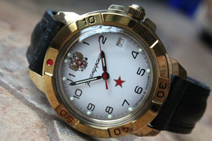 Vostok Komandirsky Military Wrist Watch # 439322 NEW