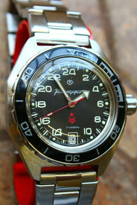 Vostok Komandirskie Military Automatic Russian wrist watch 24 hours 650541