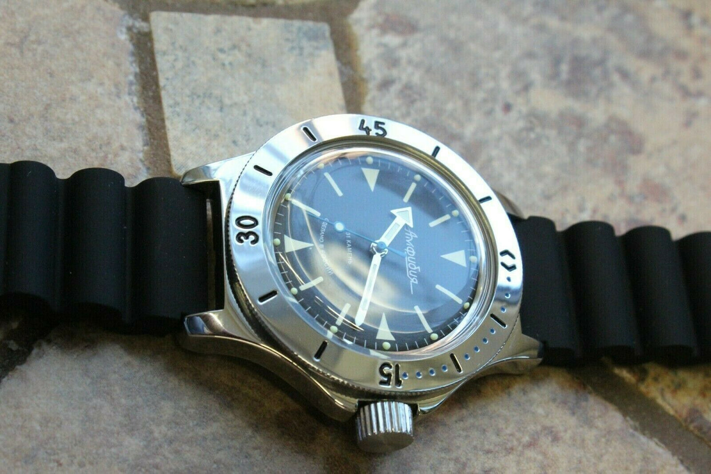 Russian Mechanical Automatic Wrist Watch VOSTOK AMPHIBIAN DIVER 120512