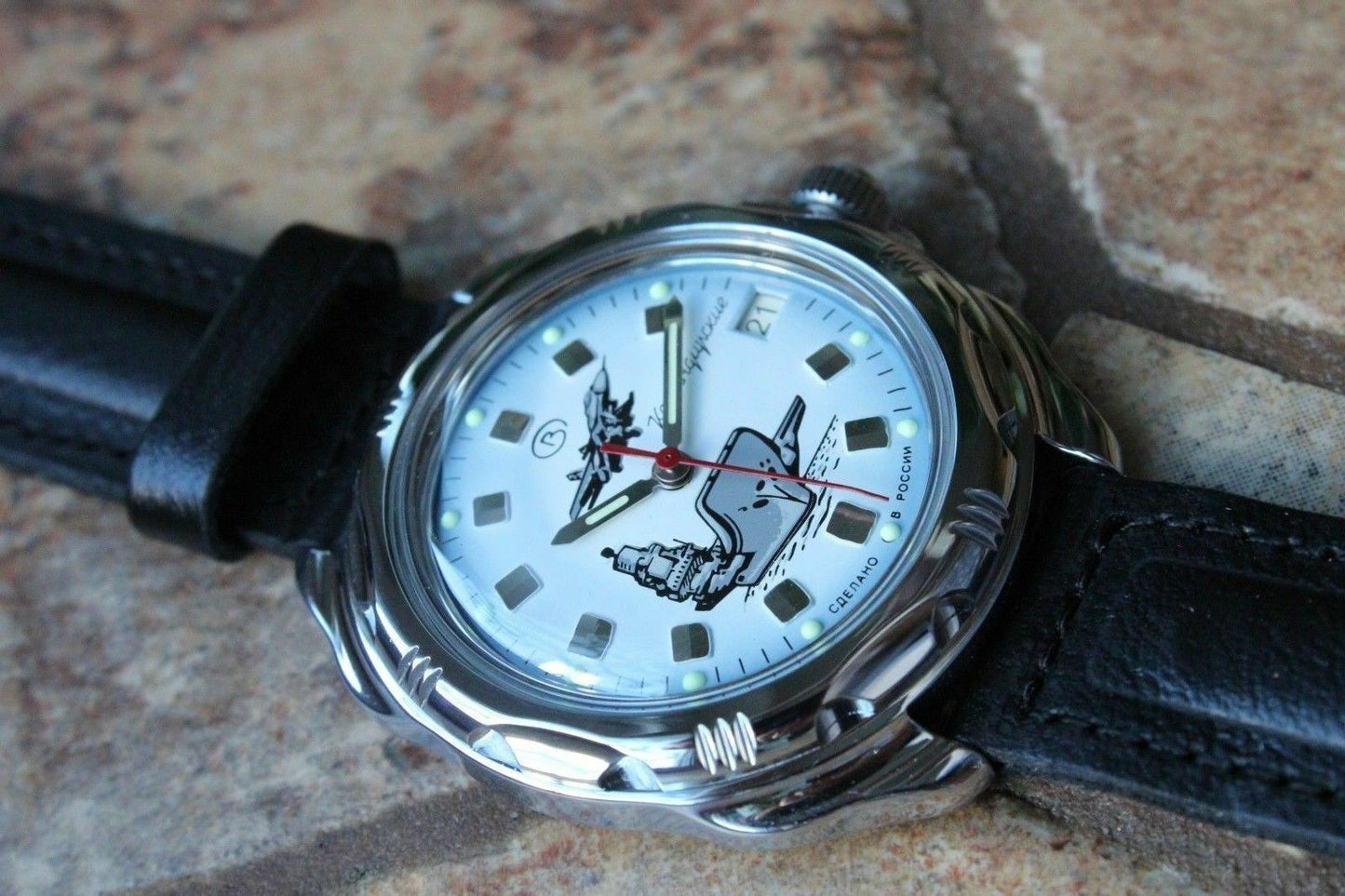 Vostok Komandirsky Russian Military Wrist Watch # 211261 NEW