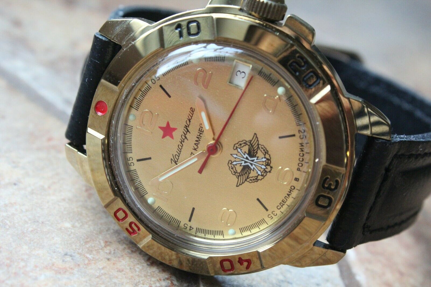 Vostok Komandirsky Military Wrist Watch # 439451 NEW