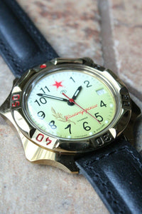 Vostok Komandirsky Russian Military Wrist Watch # 539707 NEW