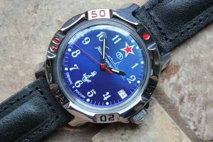 Vostok Komandirskie Mechanical Military Russian wrist watch Navy VMF 811289