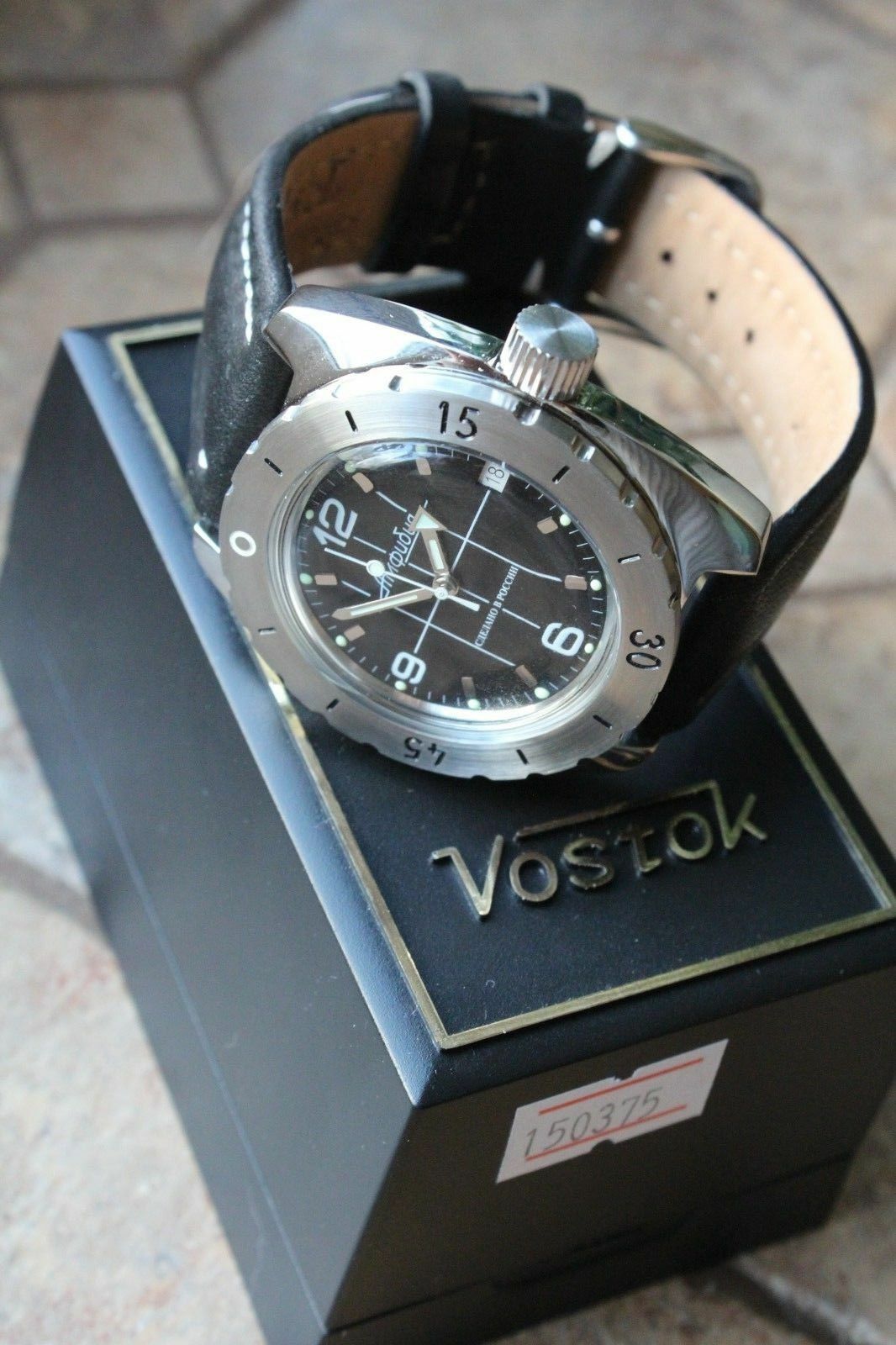 Vostok Amphibian Diver Russian wrist watch Leather Band 150375-L1