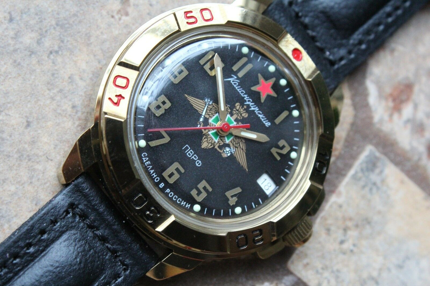 Vostok Komandirsky Military Wrist Watch # 439633 NEW