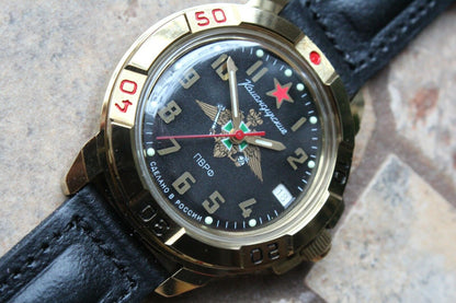 Vostok Komandirsky Military Wrist Watch # 439633 NEW