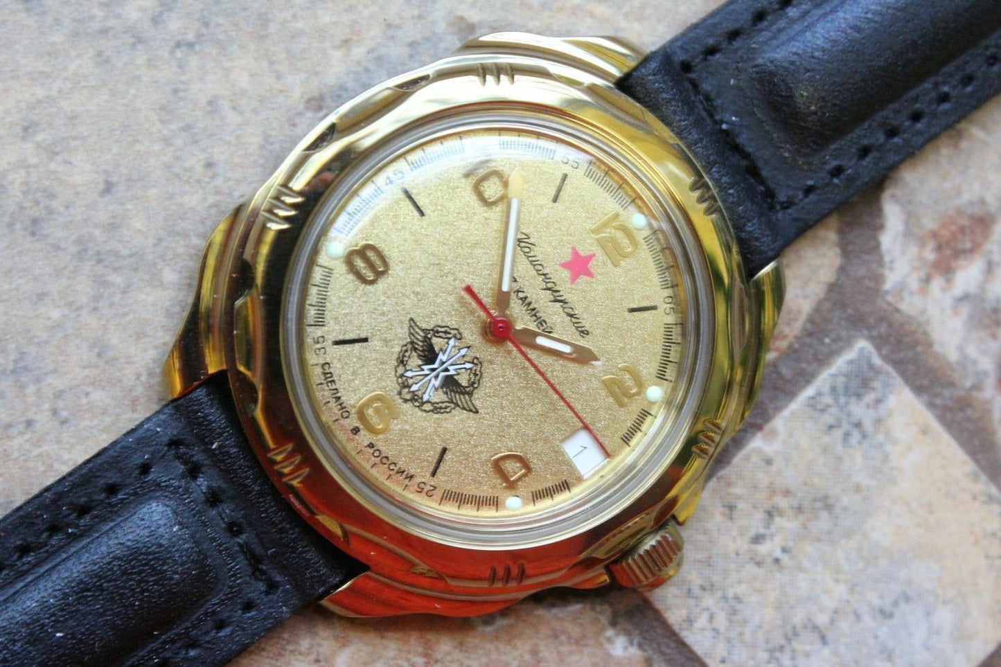 Vostok Komandirsky Russian Military Wrist Watch # 219451 NEW