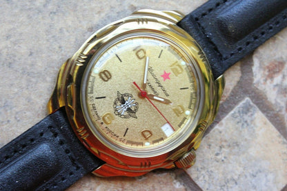 Vostok Komandirsky Russian Military Wrist Watch # 219451 NEW