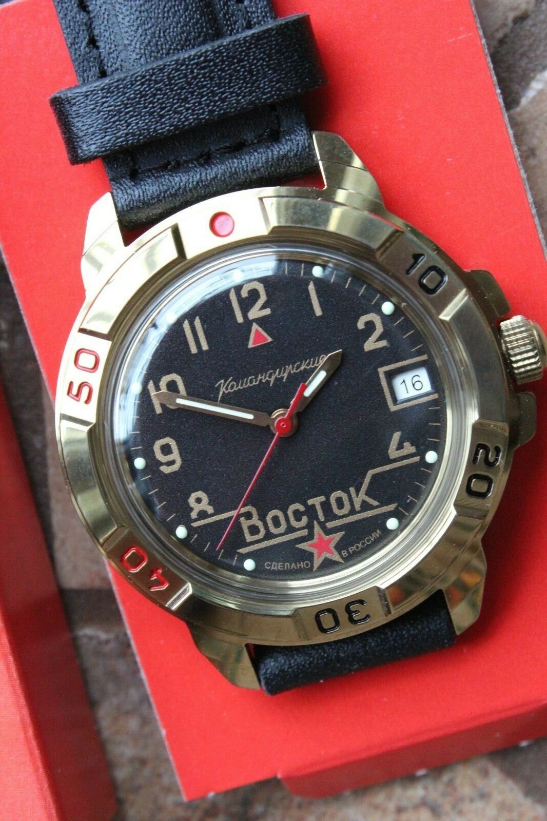 Vostok Komandirsky Military Wrist Watch # 439524 NEW