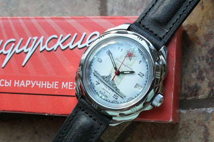 Vostok Komandirsky Russian Military Wrist Watch # 211428 NEW