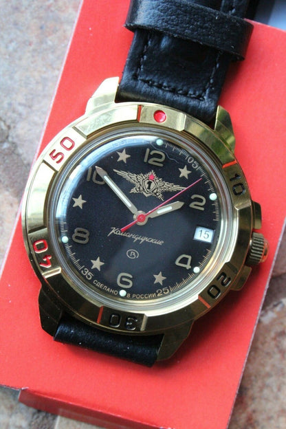 Vostok Komandirsky Military Wrist Watch # 439452 NEW