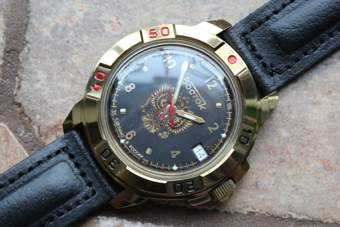 Vostok Komandirsky Military Wrist Watch # 439770 NEW