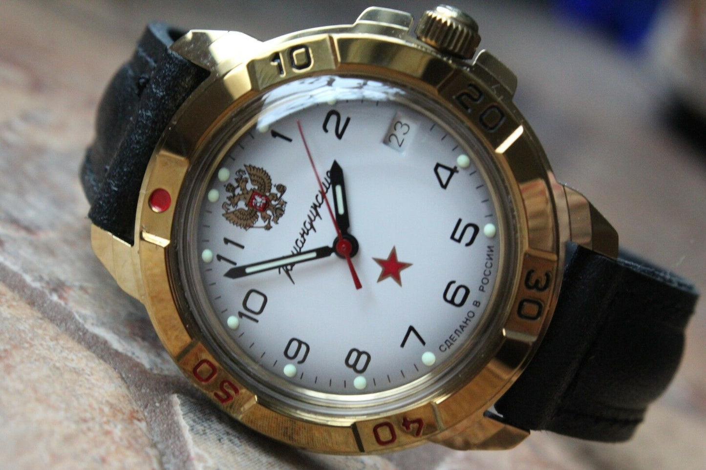 Vostok Komandirsky Military Wrist Watch # 439322 NEW