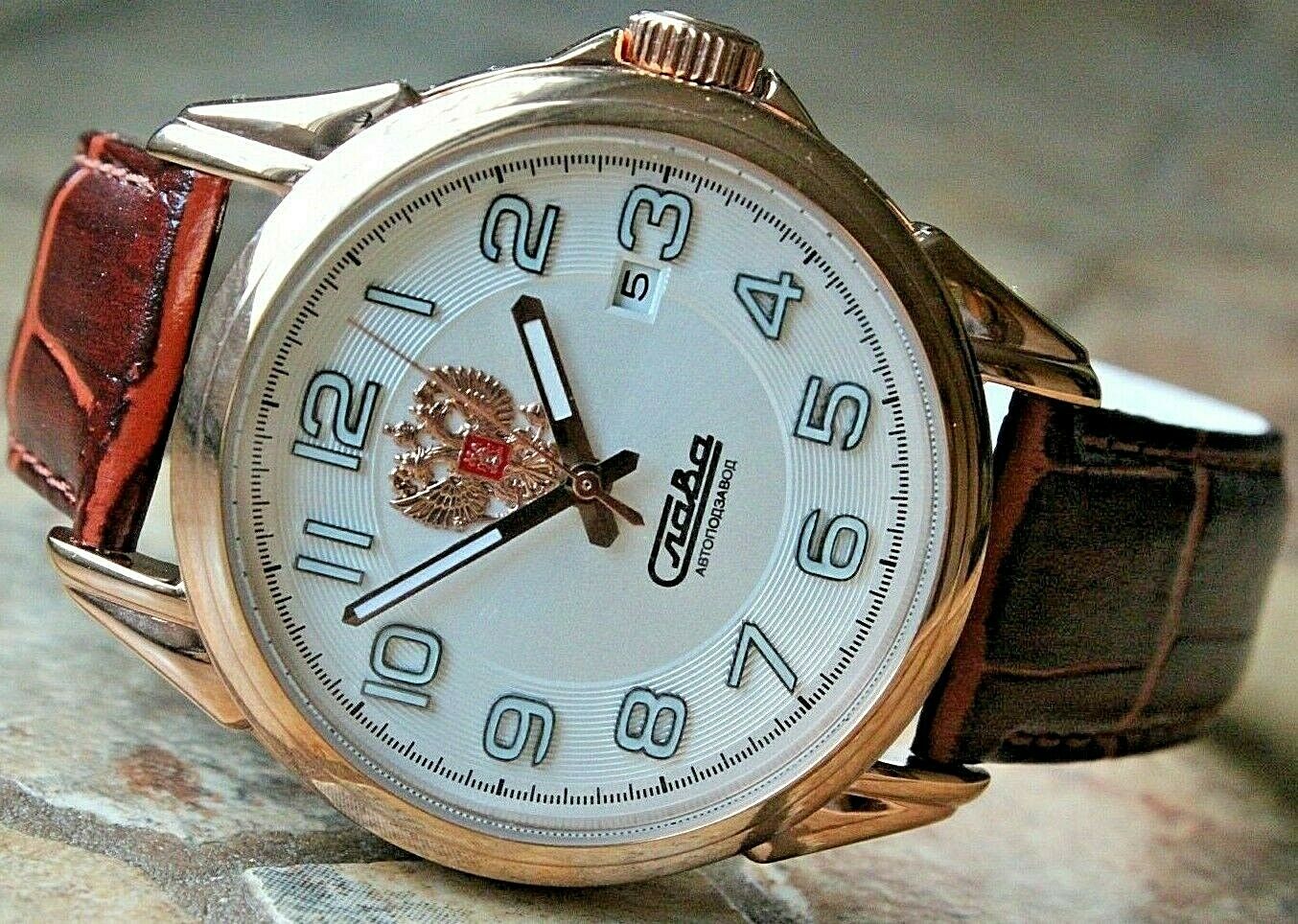 Slava Tradition Mechanical Automatic Russian Classic Wrist Watch 1613839