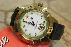 Vostok Komandirsky Military Wrist Watch # 439075 NEW
