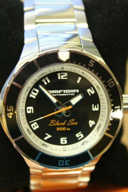 Vostok Amphibian 440793 Auto Black Sea Russian mens wrist watch