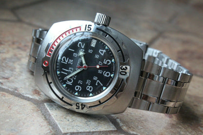 Russian Mechanical Automatic Wrist Watch VOSTOK AMPHIBIAN DIVER Custom 090783