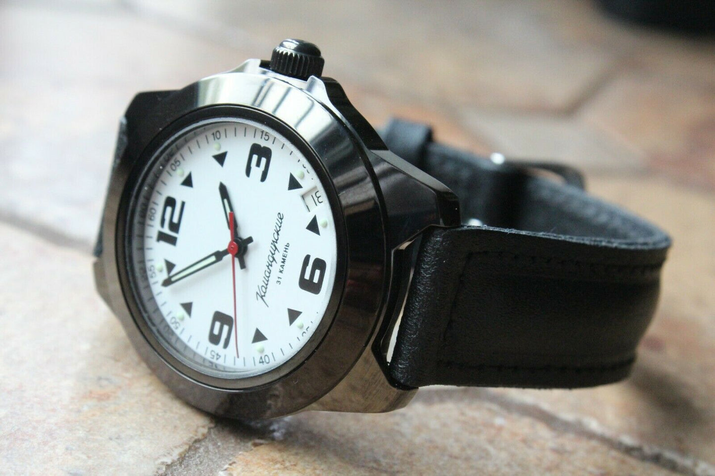 Vostok Komandirsky Mechanical Auto Russian Military Wrist Watch # 646580 NEW