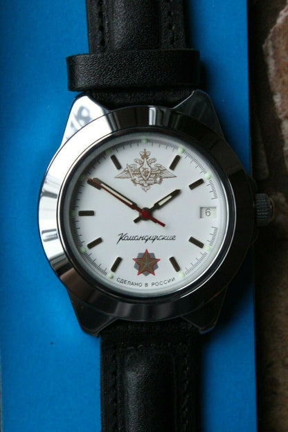Vostok Komandirsky Auto Russian Military Wrist Watch # 641653 NEW