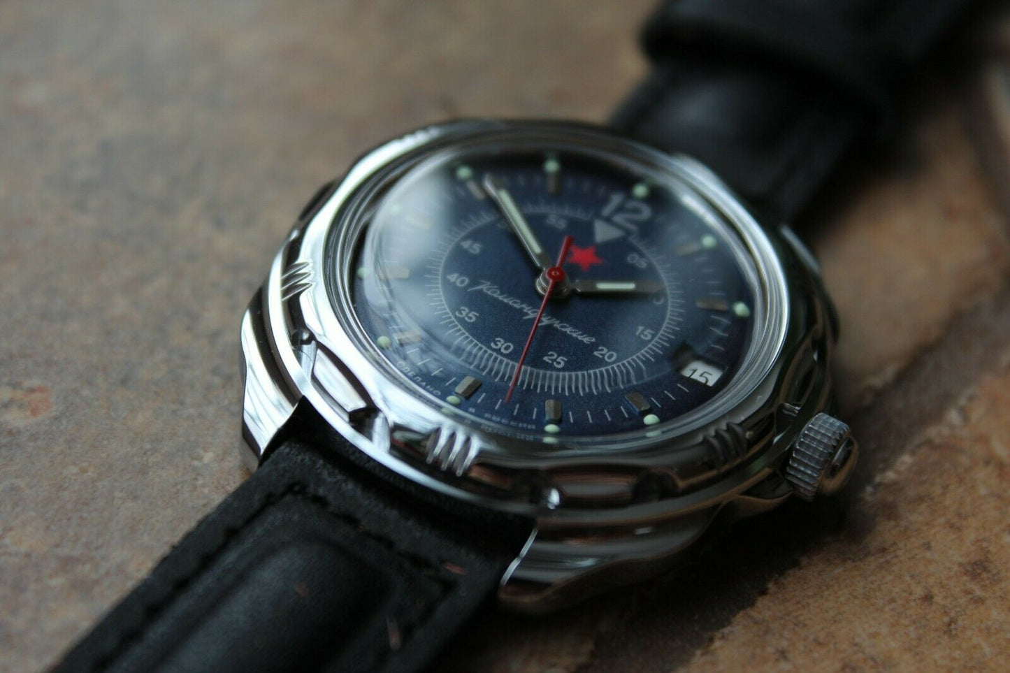 Vostok Komandirsky Russian Military Wrist Watch # 211398 NEW
