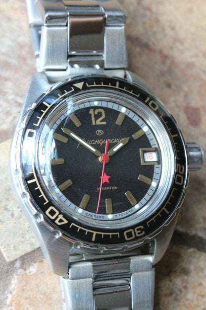 Vostok Komandirsky Auto Russian Military Wrist Watch # 020741 NEW