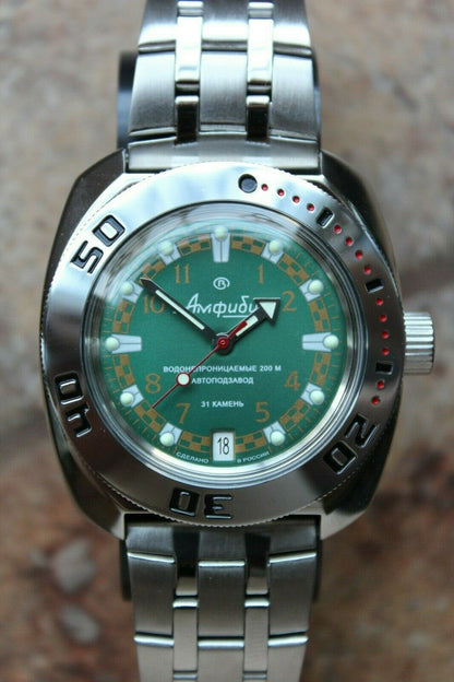 Russian Mechanical Automatic Wrist Watch VOSTOK AMPHIBIAN DIVER 710439