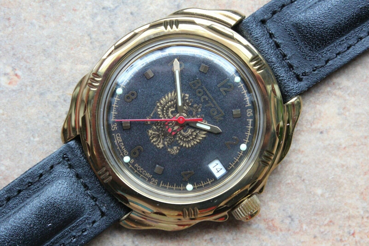 Vostok Komandirsky Russian Military Wrist Watch # 219770 NEW