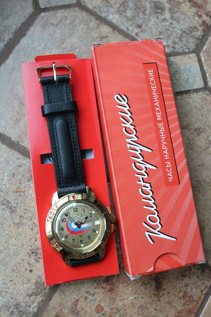 Vostok Komandirsky Military Wrist Watch # 439564 NEW