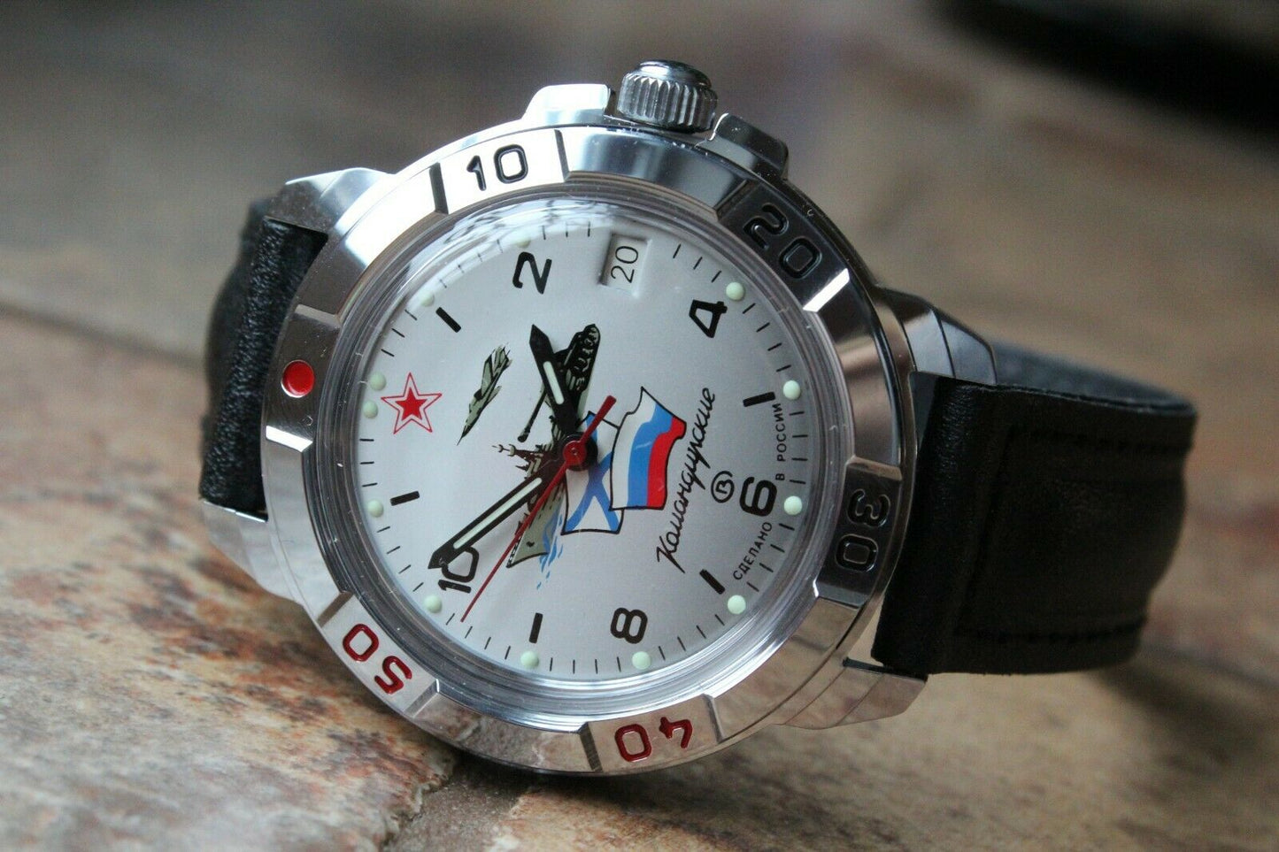 Vostok Komandirsky Military Wrist Watch # 431535 NEW