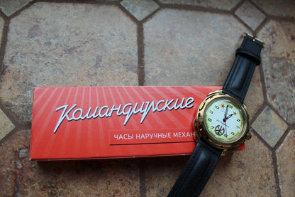 Vostok Komandirsky Russian Military Wrist Watch # 219075 NEW